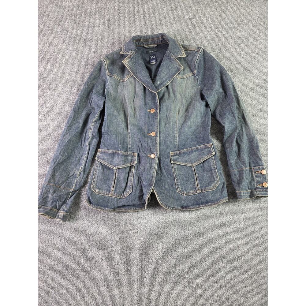 Womens Gap Jean Jacket Size Small Stretch Denim Blue